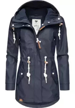Плащ Ragwear "Monadis Rainy Intl.", модная непромокаемая парка с уютной внутренней подкладкой, синий
