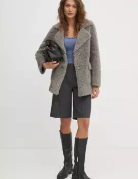 Плащ с добавлением шерсти Sisley, серый