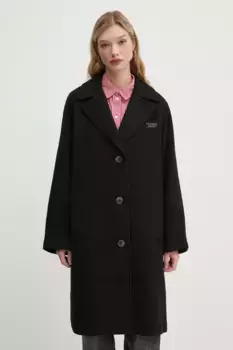 Плащ с добавлением шерсти Tommy Jeans, черный