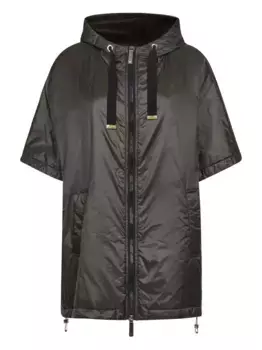 Плащ с капюшоном и короткими рукавами MAX MARA, черный