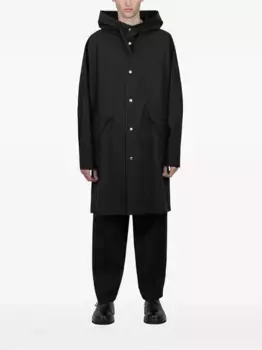 Плащ с капюшоном и логотипом JIL SANDER, черный