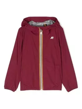 Плащ с капюшоном и логотипом K Way Kids, красный