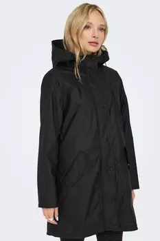 Плащ с капюшоном и подкладкой из плюша Only, черный