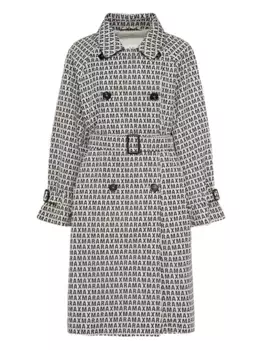 Плащ с поясом и логотипом MAX MARA, белый