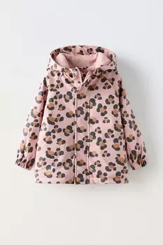 Плащ с водоотталкивающей подкладкой и лунным принтом ZARA, розовый