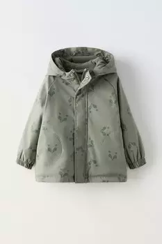 Плащ с водоотталкивающей подкладкой и лунным принтом ZARA, цвет stone