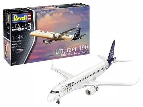 Пластиковая модель Embraer 190 Lufthansa New Livery Revell
