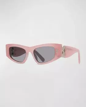 Пластиковые солнцезащитные очки «кошачий глаз» с логотипом Stella McCartney, цвет Shiny Pink