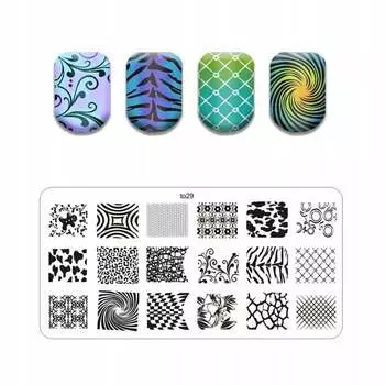 Пластина для штампа для ногтей с сеткой To-29, Frezarkowo