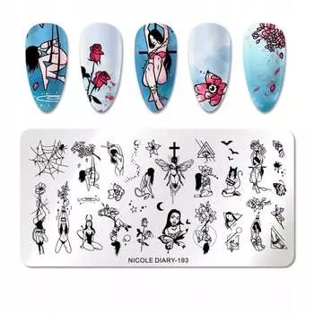 Пластина для штампа для ногтей ЖЕНЩИНА ФИГУРА, Frezarkowo