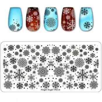 Пластина для штампов для ногтей РОЖДЕСТВЕНСКИЕ СНЕЖИНКИ, Frezarkowo