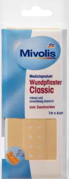 Пластырь раневой Классик 1 м х 6 см 1 шт. Mivolis