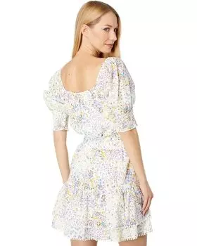 Платье 1.STATE Puff Sleeve Tie Square Neck Dress, цвет Patchwork Ditsy