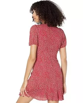 Платье 1.STATE V-Neck Ruffle Hem Dress, цвет Goji Berry