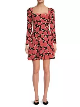 Платье А-силуэта Andi с цветочным принтом Reiss, коралл