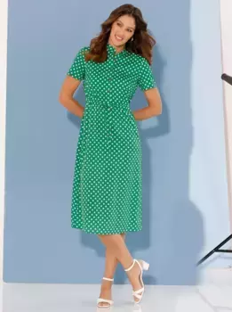 Платье А-силуэта Classic Basics "Платье-блузка-рубашка", зеленый