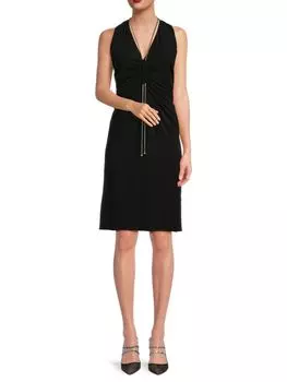 Платье А-силуэта до колена со сборками Lanvin, цвет Noir