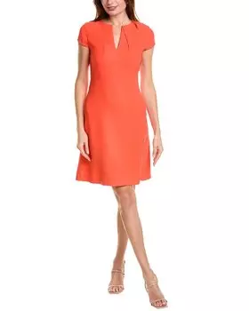 Платье А-силуэта Elie Tahari с вырезом-вытачкой, красный