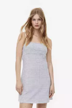 Платье а-силуэта из джерси H&M, белый