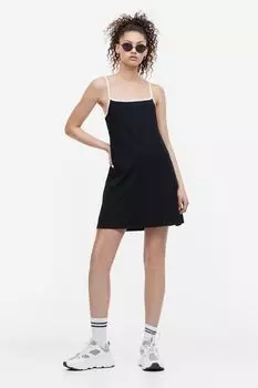 Платье А-силуэта из джерси H&M, черно-белый