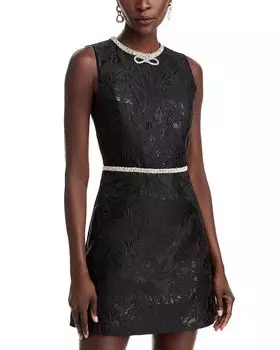 Платье А-силуэта из парчи Ellis Alice and Olivia, черный