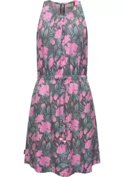 Платье А-силуэта Ragwear "Sanai Print Organic", стильное летнее платье с игривыми деталями, серый