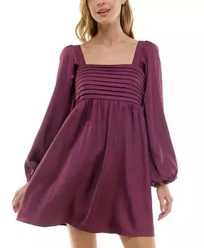 Платье А-силуэта с квадратным вырезом и рукавами-фонариками для юниоров Crystal Doll, фиолетовый