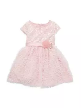 Платье А-силуэта с пайетками для маленьких девочек Purple Rose, цвет Blush