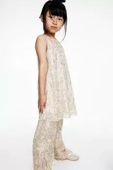 Платье а силуэта с пайетками H&M, золотой