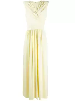 Платье А-силуэта с поясом на завязках и сборками ISABEL MARANT, желтый
