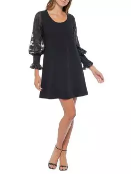 Платье А-силуэта с рукавами Marina Poet Marina, черный