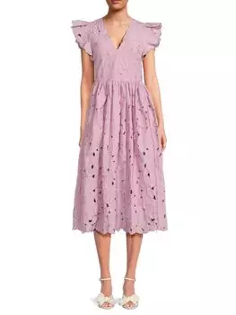 Платье А-силуэта с вырезом бабочки Redvalentino, цвет Mauve