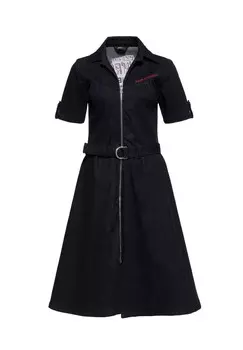 Платье А-силуэта с вышивкой Rock'n'roll Rebel Queens QUEEN KEROSIN, черный