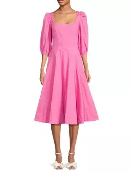 Платье А-силуэта Swells с квадратным вырезом Staud, цвет Wild Orchid