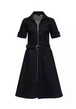 Платье А-силуэта в аутентичном стиле рокабилли 50-х годов Queen Kerosin, черный