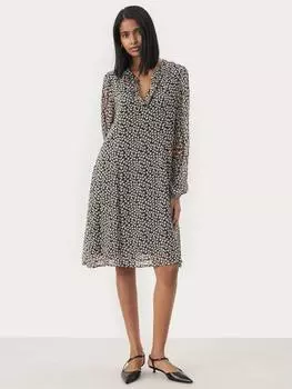 Платье а-силуэта в цветочек piyanna длиной до колен Part Two, черный/разноцветный