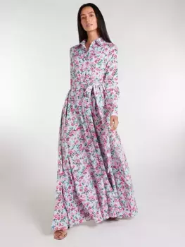Платье Aab Rose Print Maxi Shirt, цвет blue/multi