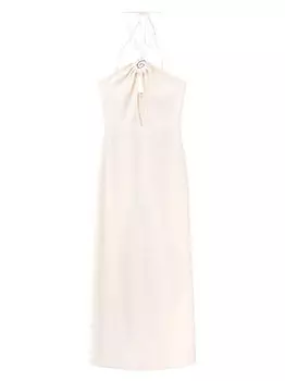 Платье Abigail с лямкой на шее STAUD, экру