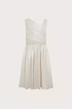 Платье Abigail с металлической драпировкой и пайетками Monsoon, серебряный