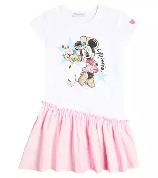 Платье Abito Free Time из смесового хлопка Monnalisa, белый