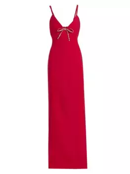 Платье Adele с бантом и декором Cinq Sept, цвет warm cranberry