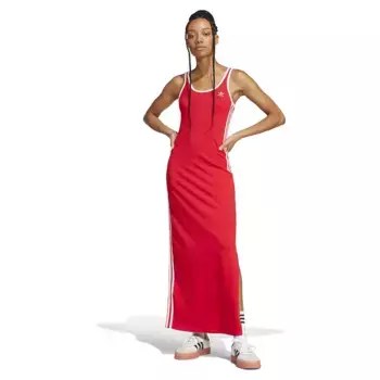 Платье adidas Originals Adicolor 3 Stripes Tank Maxi, красный