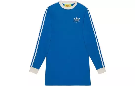 Платье Adidas Originals x Gucci с длинными рукавами, синий