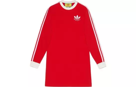 Платье Adidas x Gucci с длинными рукавами, красный