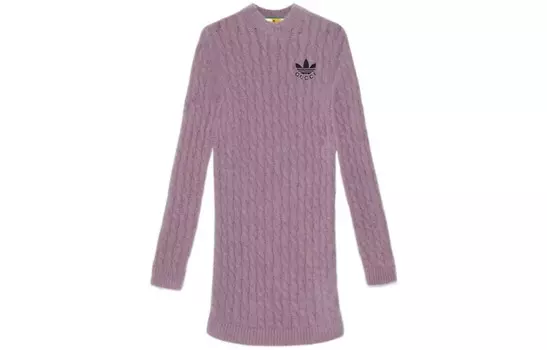 Платье Adidas X Gucci с длинными рукавами, фиолетовый