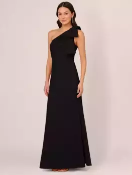 Платье Adrianna Papell Asymmetric Stretch Crepe, черный