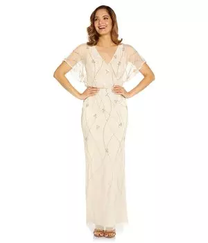 Платье Adrianna Papell, Beaded Surplus Blousson Gown