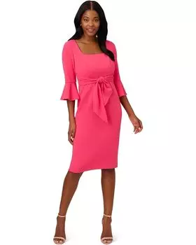 Платье Adrianna Papell Bell Sleeve Tie Front, кэмел