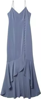 Платье Adrianna Papell Crepe Wrap Dress w/ Button Detail, цвет Dusty Blue