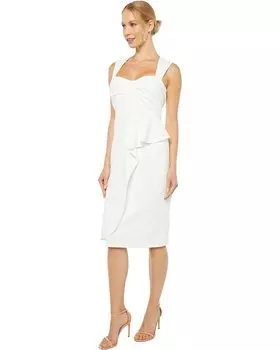 Платье Adrianna Papell Draped Crepe Sheath Dress with Sweetheart Neckline, слоновая кость